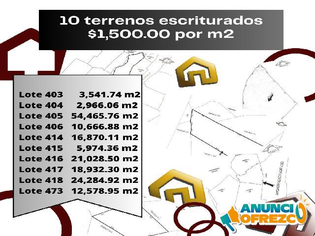 10 terrenos escriturados en Santa Fe, Xochitepec; Morelos